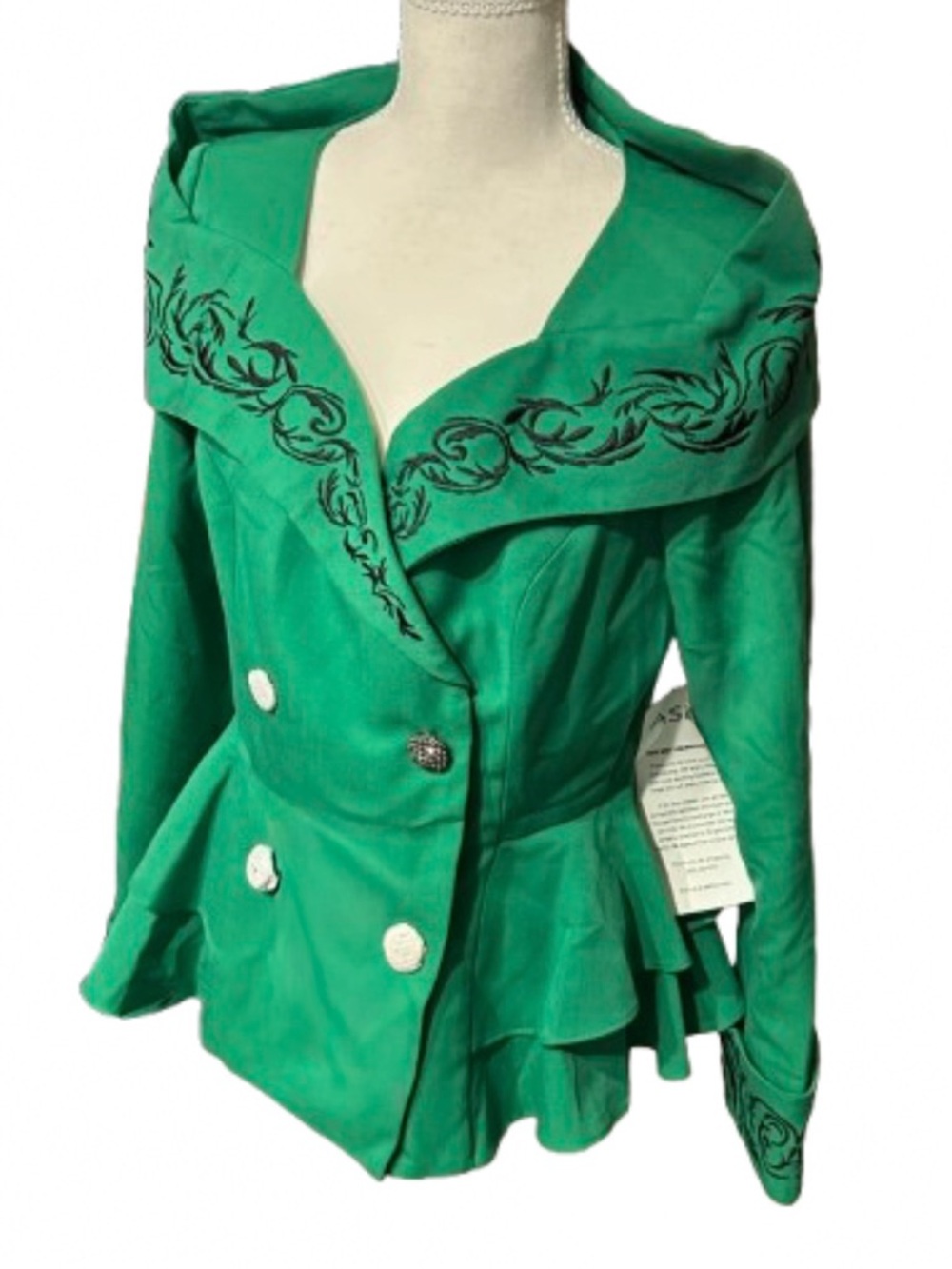 NWT Embroidered ASHRO Jacket Church Suit Blazer Designer Medium Floral New Sz 8